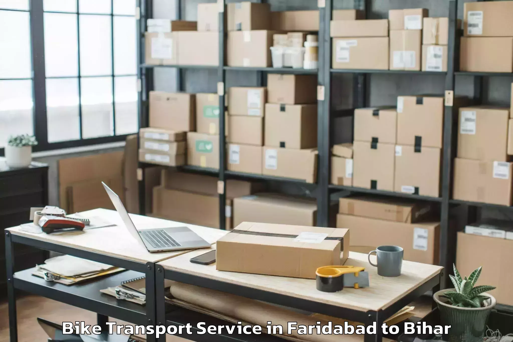 Professional Faridabad to Muzaffarpur Airport Mzu Bike Transport